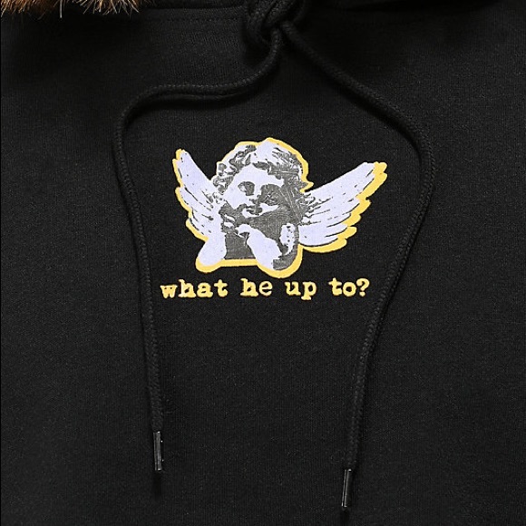 Empyre Ariana Angel Black Crop Hoodie - Picture 2 of 3